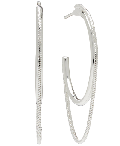 And Now This Women's C Hoop Earring In Fine Silver Plated