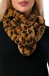 Marcus Adler Faux Fur Pom Collar Scarf In Leopard