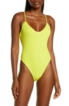 Good American Always Fits One-piece Swimsuit In Electric Yellow