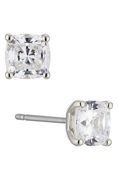 Nadri Modern Luv Small Cubic Zirconia Stud Earrings In Rhodium