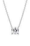 Nadri Modern Luv Large Cubic Zirconia Pendant Necklace In Rhodium