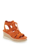 Sorel Joanie Iii Lace-up Wedge Sandal In Orange
