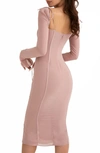 House Of Cb Ophelia Georgette Cutout Midi Dress In Blush Plus Cup