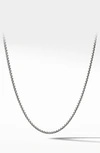 David Yurman Small Box Chain Necklace With An Accent Of 14k Gold 2.7mm, 22 In Silver