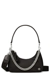 Tory Burch 151 Mercer Nylon Crescent Shoulder Bag In Black
