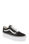 Vans Black Fabric Old Skool Platform Sneakers In Suede/canvas Black/true Whit