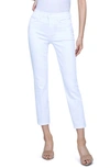 L Agence Alexia High Waist Crop Straight Leg Cigarette Jeans In Blanc