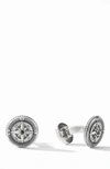 David Yurman Sterling Silver Maritime Compass Cufflinks With Black Diamonds In Silver/ Black Diamond