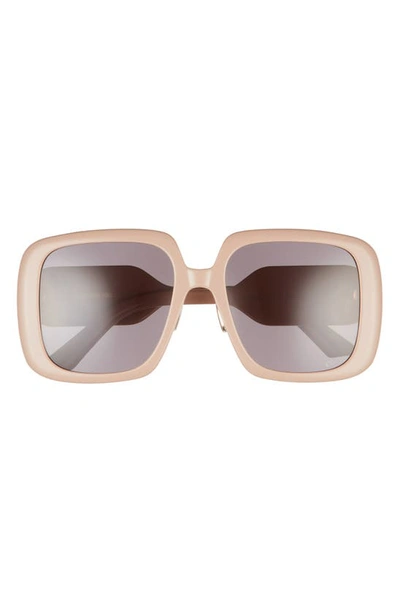 Dior Bobby 56mm Square Sunglasses In Shiny Beige