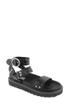 Caverley Burt Platform Sandal In Black Croc