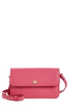 Frame Le Signature Compact Mini Crossbody Bag In Hot Pink