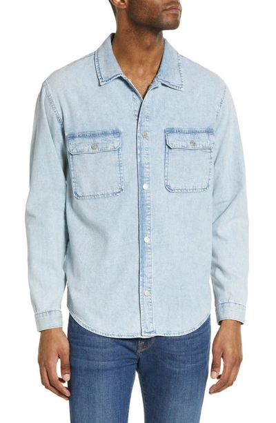 Frame Unison Denim Button-up Shirt In Blue