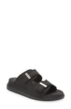 Alexander Mcqueen Alexander Mc Queen Hybrid Double Buckle Black Sandals In Black/ Silver