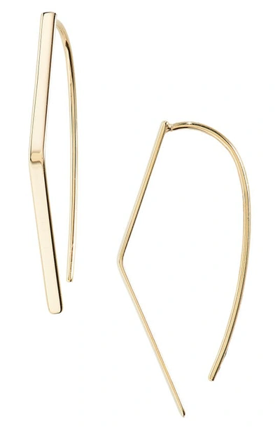 Lana Jewelry Small Flat Geometric Hooked On Hoop Earrings In Yellow