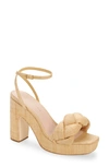 Loeffler Randall Raffia Knotted Chunky Platform Sandals In Natural