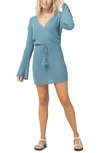 L*space Topanga Long Sleeve Cover-up Sweater Dress In Teal
