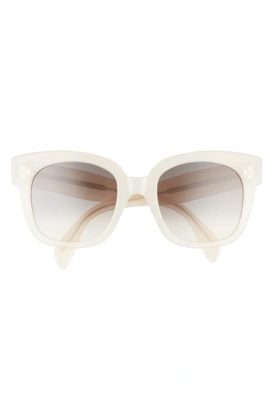 Celine Bold 3 Dots 54mm Gradient Square Sunglasses In Ivory / Gradient Brown