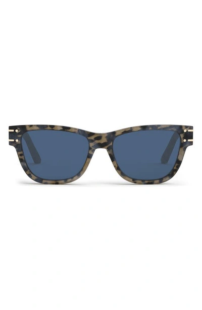 Dior Signature 54mm Rectangular Sunglasses In Shiny Beige / Blue