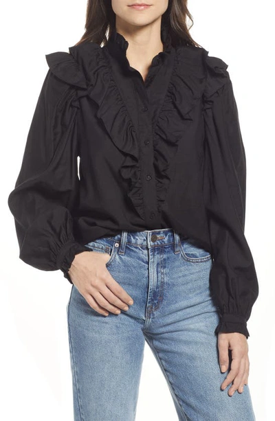 & Other Stories Ruffle Blouse In Black