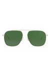 Fendi Travel 57mm Aviator Sunglasses In Gold / Green Mirror