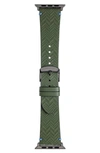 Missoni Men's Apple Watch Embossed Green Leather Watch Strap/22mm