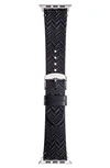 Missoni Men's Apple Watch Embossed Black Leather Watch Strap/24mm