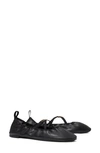Tory Burch Scrunch Ballet Flat In Perfect Black/ Perfect Black