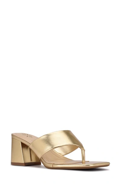 Nine West Gelina Slide Sandal In Gold