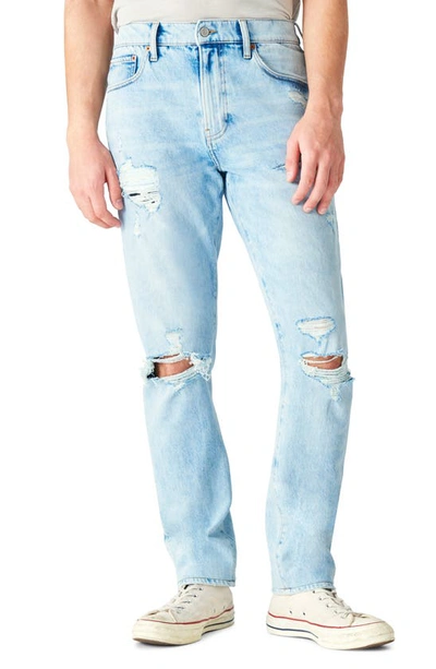 Lucky Brand 410 Ripped Athletic Straight Leg Jeans In Blue Agave