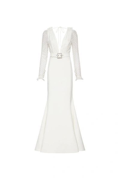 Rebecca Vallance Francine Buckle-fastened Gown In White