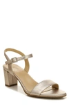 Naturalizer Bristol Block Heel Sandal In Warm Silver