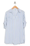 Boho Me Yarn Dye Stripe Tunic In Blue Stripe