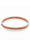 Monica Vinader Essential Hinged Bangle Bracelet In 18ct Rose Gold On Silver