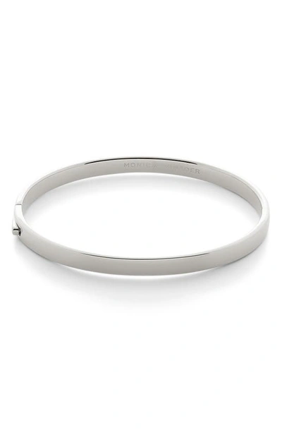 Monica Vinader Essential Hinged Bangle Bracelet In Silver