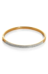 Monica Vinader Essential Diamond Pave Bangle In 18ct Gold Vermeil On Silver