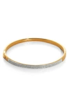 Monica Vinader Gold Essential Pavé Diamond Bangle Diamond In 18ct Gold Vermeil On Silver