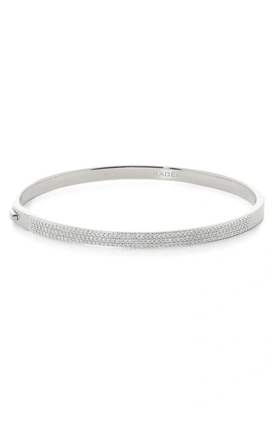 Monica Vinader Sterling Silver Diamond Pave Essential Bangle Bracelet