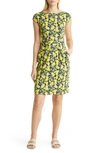 Boden Florrie Floral Jersey Dress In French Navy Lemon Vine