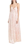 Sachin & Babi Jessica Floral One-shoulder Gown In Rouge Rose Watercolor