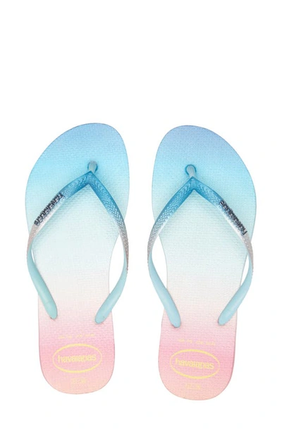 Havaianas Slim Gradient Sunset Flip Flops In Blue