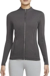 Nike Yoga Luxe Dri-fit Women's Full-zip Jacket In Medium Ash/particle Grey