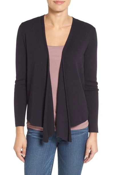 Nic + Zoe 4-way Convertible Three Quarter Sleeve Cardigan In Midnight