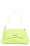 Balenciaga Green Xx Medium Flap Mock Croc Leather Shoulder Bag In Fluo Yello