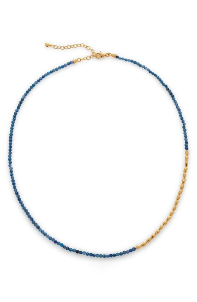 Monica Vinader Gold Plated Vermeil Silver 16-18' Mini Nugget Gemstone Beaded Necklace In Multi
