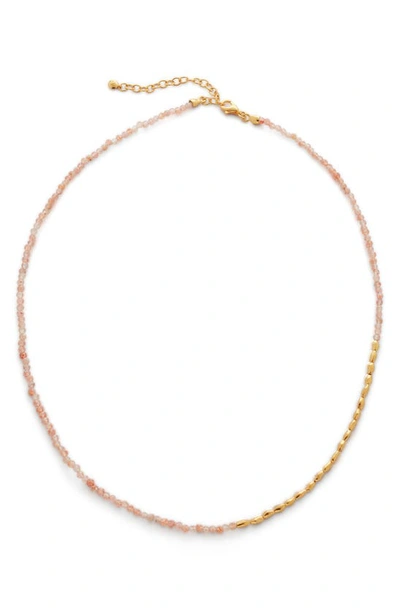 Monica Vinader Mini Nugget Gemstone Beaded Necklace In 18ct Gold