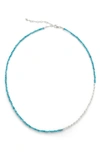 Monica Vinader Mini Nugget Recycled Sterling-silver And Turquoise Beaded Necklace