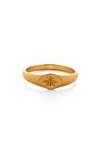 Monica Vinader Gold Guiding Star Signet Ring In 18ct Gold Vermeil On Silver