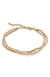 Monica Vinader Mini Nugget Gemstone Beaded Bracelet In 18ct Gold On Sterling