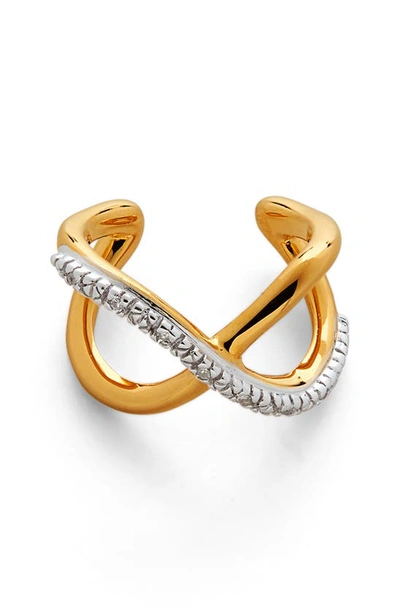 Monica Vinader Riva Diamond-embellished Earcuff In Gold