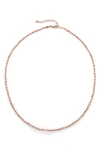 Monica Vinader Mini Nugget Adjustable Necklace In 18ct Rose Gold On Silver